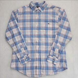 Vineyard Vines Mens L Slim Fit Tucker Shirt Long Sleeve Blue & Pink Plaid Cotton